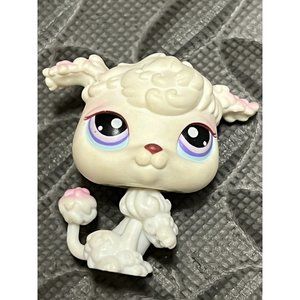 Littlest Pet Shop LPS‎ #101 White Pink French Poodle Dog 101 Puppy Cake Topper